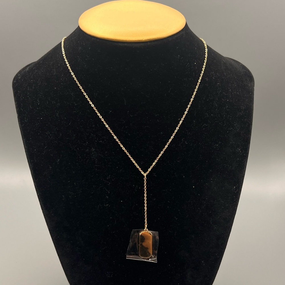 ✨ Bijoux Bar Delicates Gold Y-Chain Bar Pendant Necklace — 16” ✨
